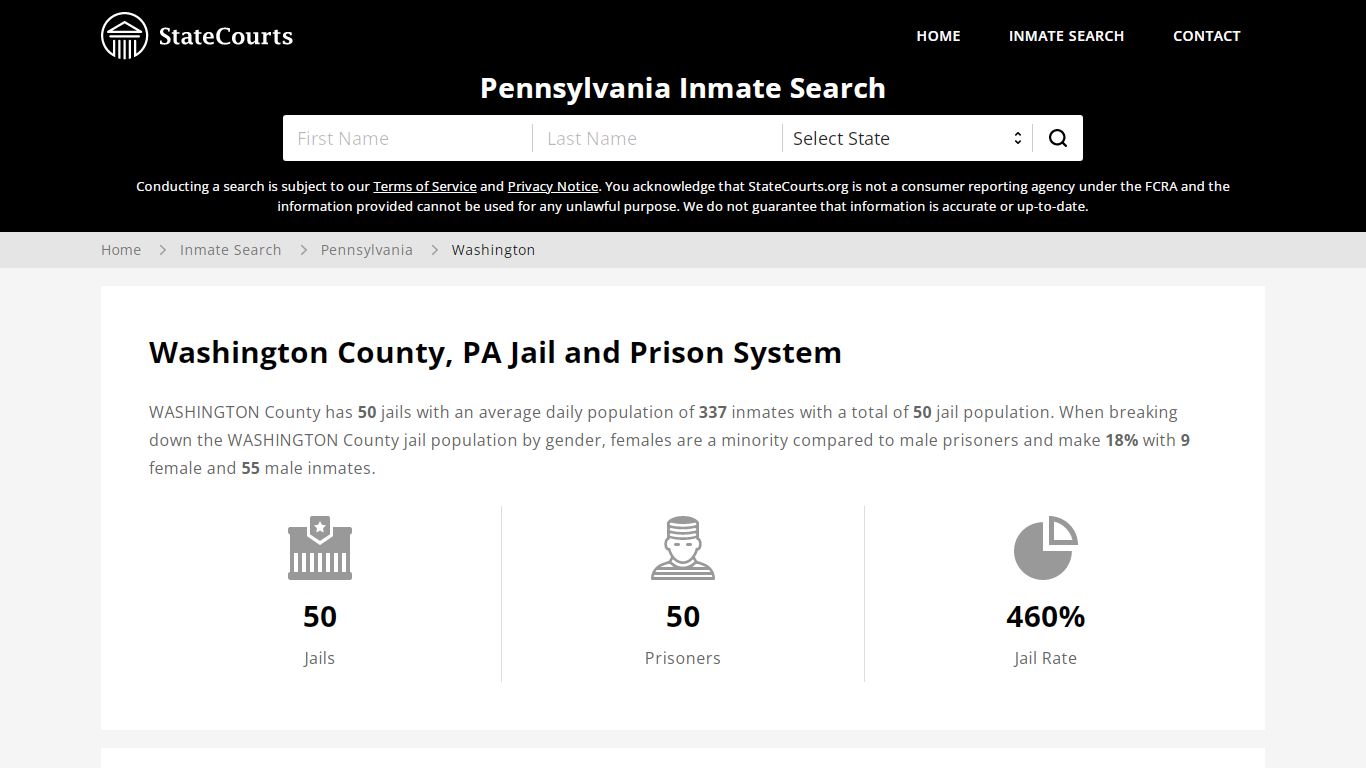 Washington County, PA Inmate Search - StateCourts